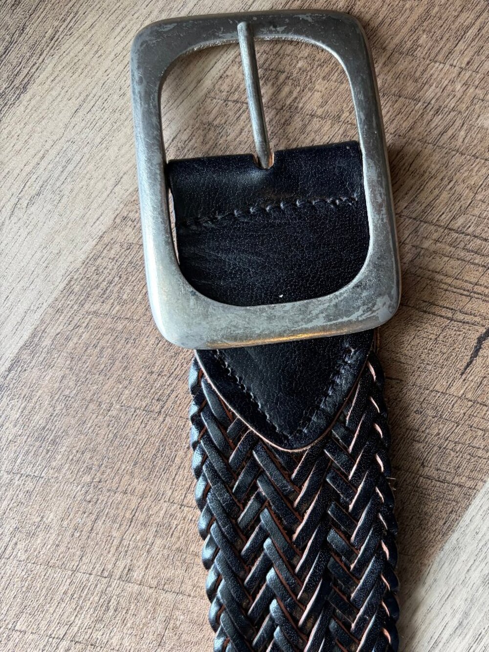 2X Genuine Leather Wide Woven Braided Men's Belt Black Boho Western